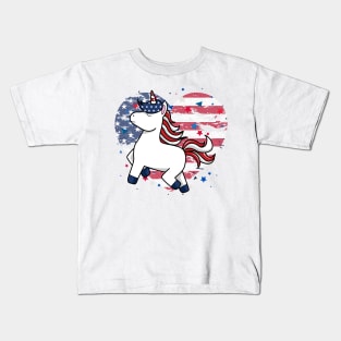 Star-Spangled Magic Patriotic Unicorn Kids T-Shirt